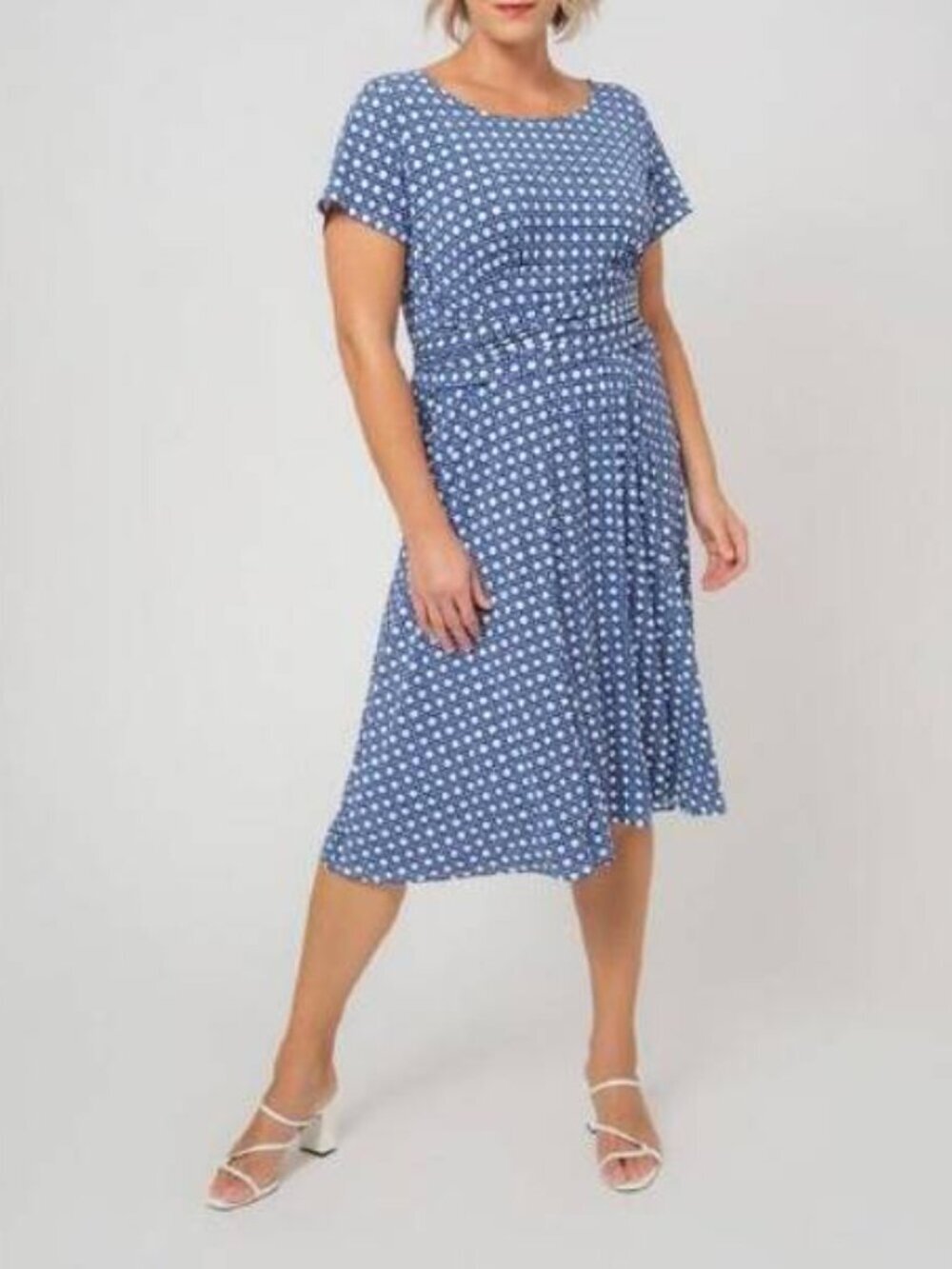 Leota Women's Brittany Short Sleeve Jersey Dress Blue Size 2X NWT